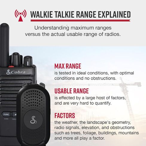 Cobra Business Radio Bundle – 4 Professional Walkie Talkies (2 PX280, 2 PX650) - Compact Long-Range Two-Way Radios, Dock Chargers, IP54 Durable, Rechargeable in Saudi Arabia