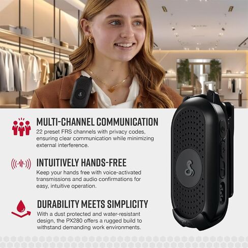 Cobra Business Radio Bundle – 4 Professional Walkie Talkies (2 PX280, 2 PX650) - Compact Long-Range Two-Way Radios, Dock Chargers, IP54 Durable, Rechargeable in Saudi Arabia
