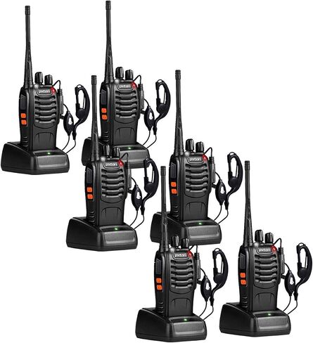 Two Way Radios Long Range Walkie Talkies for Adults with Headphones,16 Channel Handheld 2 Way Radio Rechargeable with Flashlight Li-ion Battery and Charger（6 Pack） in Kuwait