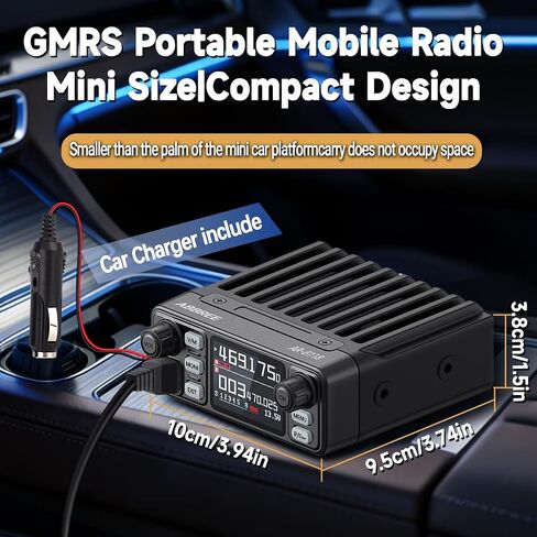 راديو متنقل ABBREE AR-8118 GMRS، محطة قاعدة قادرة على إعادة الإرسال طويلة المدى 25 وات، راديو NOAA للطقس في حالات الطوارئ مع كابل برمجة، محول سيجار للسيارة، معدات الهبوط على الطرق الوعرة in Kuwait
