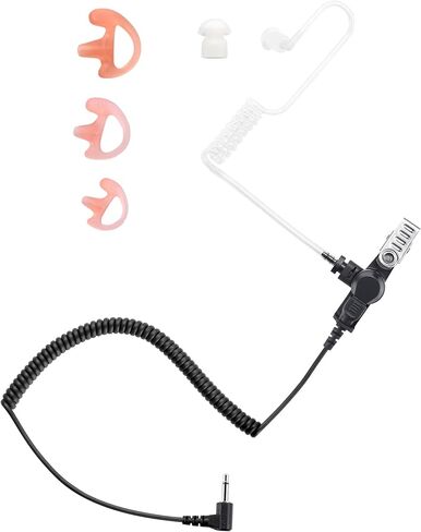 commountain 3.5mm Listen Only Earpiece for Speaker Mic | Acoustic Tube Receive Only Headset with 3 Ear Molds, for Police, Security & Law Enforcement in Kuwait