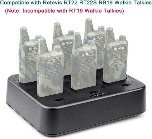 Retevis RT22 Walkie Talkie Charger, Six-Way Charger, 1 Pack | for Business,Multi Unit Charging Base,Compatible with Retevis RT22/RT22S/RB19/RB19P/RB39P Walkie Talkie in Saudi Arabia