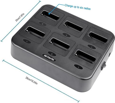 Retevis RT22 Walkie Talkie Charger, Six-Way Charger, 1 Pack | for Business,Multi Unit Charging Base,Compatible with Retevis RT22/RT22S/RB19/RB19P/RB39P Walkie Talkie in Saudi Arabia