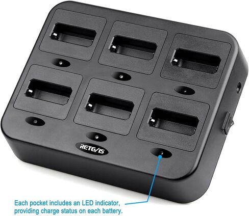 Retevis RT22 Walkie Talkie Charger, Six-Way Charger, 1 Pack | for Business,Multi Unit Charging Base,Compatible with Retevis RT22/RT22S/RB19/RB19P/RB39P Walkie Talkie in Saudi Arabia