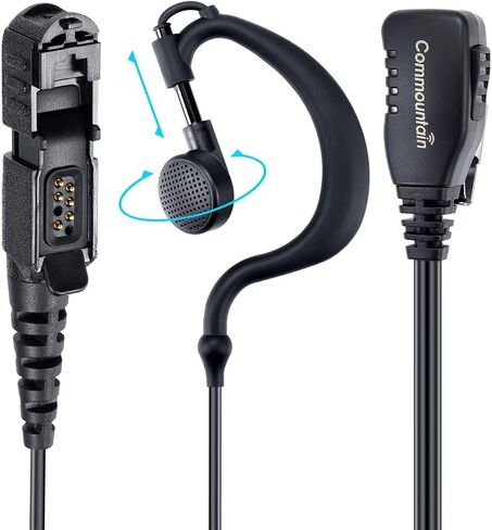 Commountain Earpiece for Motorola Radios R5, XPR 3500e, XPR 3300e | G-Shape Earhook Headset Fits Left or Right Ear, Noise Reducing PTT Mic, Reinforced Cable in Saudi Arabia