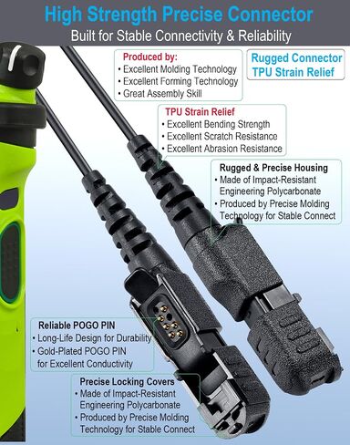 Commountain Earpiece for Motorola Radios R5, XPR 3500e, XPR 3300e | G-Shape Earhook Headset Fits Left or Right Ear, Noise Reducing PTT Mic, Reinforced Cable in Saudi Arabia