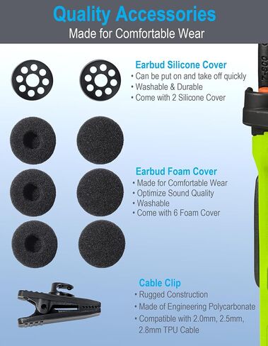Commountain Earpiece for Motorola Radios R5, XPR 3500e, XPR 3300e | G-Shape Earhook Headset Fits Left or Right Ear, Noise Reducing PTT Mic, Reinforced Cable in Saudi Arabia