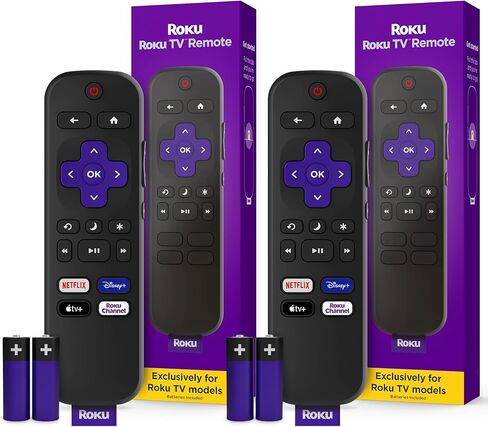 Roku Voice Remote, Replacement TV Remote Control | Voice Control, Simple Setup, & Pre-Set App Shortcuts - Compatible with Roku TV, Players, & Audio Devices in Kuwait
