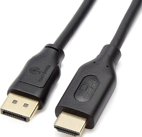 Amazon Basics DisplayPort to HDMI Cable, Uni-Directional, Gold-Plated, Video and Audio, 3 Foot, Black in Kuwait