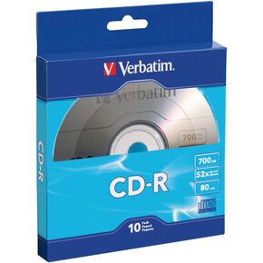 Verbatim CD-R Blank Discs 700MB 80 Minutes 52x Recordable Disc for Data and Music - 50 Pack Spindle,Silver | 700MB capacity with 52x speed and 50 pack spindle for archiving, music and data storage in Kuwait