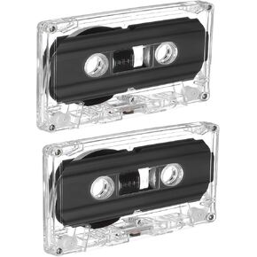 2 Pack Blank Cassette Tapes 60 Minutes Clear Audio Recording Tape with Plastic Storage Case for Music Speech Collectors in Saudi Arabia