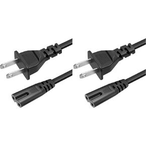 AC 2 Prong C8 Power Cord 5ft Standard 2-Slot for TV PS4 PS5 Speaker Monitor Xbox Wall Power Cable Replacement Black in Saudi Arabia