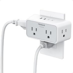 TESSAN 1800J Surge Protector Outlet Extender, Multi Plug Wall Outlet, Grey in Kuwait