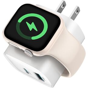 Charging Blocks for Apple Watch, 3-in-1 PD 20W USB C Charger Block with Built-in Wireless Smart Watch Charging, Dual Ports Wall Charger Compatible with iPhone,AirPods,iWatch | PD20W USB C Fast Charging Dual Ports for iPhone 17/16/15, AirPods, iWatch, Trav in Kuwait