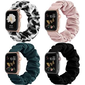 Recoppa Compatible for Apple Watch Band Scrunchie 38mm-46mm for Women | Cute Printed Elastic Solo Loop Bands, Bracelet Strap for iWatch Series 11 10 9 8 7 6 5 4 3 2 1 SE in Saudi Arabia