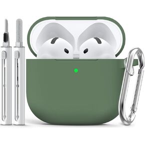 Ljusmicker for AirPods 4 Case 2024 with Cleaner Kit,Black | Soft Silicone Protective Cover for Apple AirPods 4th Generation Case with Keychain for Women Men,Shockproof in Saudi Arabia