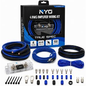 4 Gauge Amp Wiring Kit, 4GA Amp Wire Kit for Car Audio Subwoofer Speakers | Complete 4GA amp kit for Car Amp Installation with 20ft Power Ground Cable, 18FT Speaker Wire, Remote, OFC RCA, 100A ANL Fuse in Saudi Arabia