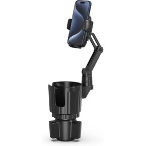 Phone Holders for Your Car, 2 in 1 Universal Stable Cup Car Phone Holder | Adjustable Base with Phone Mount, Hand Free, Long Arm, Non-Slip, 360°Rotation Cup Holder Phone Mount for All Smartphones in Saudi Arabia