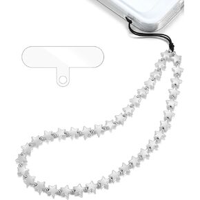 Star Phone Charm Wrist Strap, Beaded Lanyard Wristlet Chain, Anti-Theft Bracelet Strap for iPhone & More Cases in Saudi Arabia
