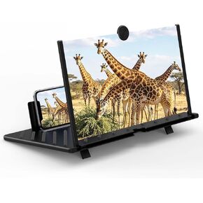 20" HD Screen Magnifier for Cell Phone,3D Cell Phone Magnifing Screen Enlarger Projector for Movies Videos and Gaming-Foldable Phone Stand Holder with Screen Amplifier Compatible with All Smartphones in Saudi Arabia