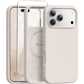 GONEZ Magnetic for iPhone 17 Pro Max Case, Silicone Cover Stone | Compatible with MagSafe, Camera Button & Screen Protector, Microfiber Lining, 3 Layers Soft Gel Rubber Shockproof Slim 6.9" in Saudi Arabia