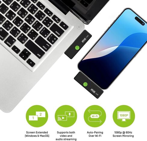 IPEVO CAST – Wireless Screen Sharing | Full HD 1080p @ 60Hz | USB-C Transmitter & HDMI Receiver | Plug & Play, Cross-Platform | No Software, No App, IT-Free Operation | Meeting Rooms, Classrooms in Saudi Arabia