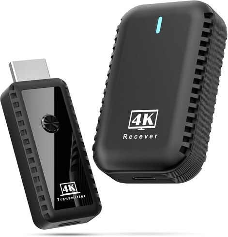 Wireless HDMI Transmitter and Receiver 328ft/100M, Wireless HDMI Extender Kit, Plug & Play, 4K Decode Support 2.4/5G for Streaming Video and Audio to Monitor from Laptop/Pc/Tv Box, Black in Saudi Arabia