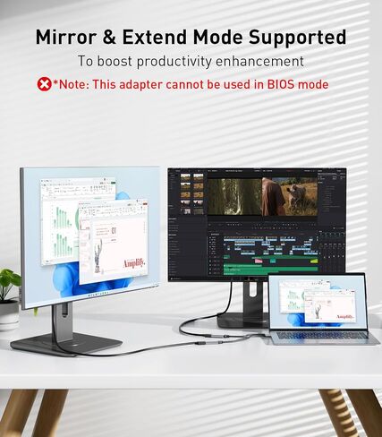 Reborn USB to HDMI Adapter, 1080P@60Hz for Macos Windows 7/8/10/11 | USB 3.0 Male to HDMI Female Audio & Video Converter Suitable for Laptop Desktop Monitor - Driver installation is required in Kuwait