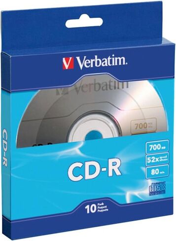 Verbatim CD-R Blank Discs 700MB 80 Minutes 52X Recordable Disc for Data and Music - 100pk Spindle Frustration Free Packaging in Saudi Arabia