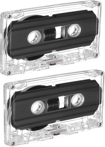 2 Pack Blank Cassette Tapes 60 Minutes Clear Audio Recording Tape with Plastic Storage Case for Music Speech Collectors in Saudi Arabia