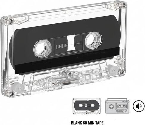 2 Pack Blank Cassette Tapes 60 Minutes Clear Audio Recording Tape with Plastic Storage Case for Music Speech Collectors in Saudi Arabia