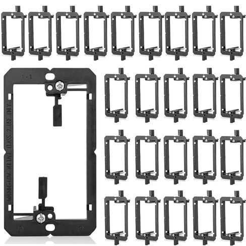 25Pack Low Voltage Mounting Bracket 1 Gang 2 Ring Drywall Cables Pass Through Wall Plate Wallboard Single Gypsum Board Outlet Hider Wires Speaker Coaxial Management Grommets Media Tool Cord Recessed in Saudi Arabia