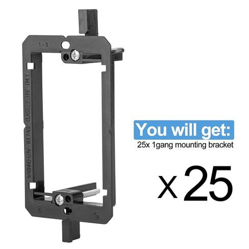 25Pack Low Voltage Mounting Bracket 1 Gang 2 Ring Drywall Cables Pass Through Wall Plate Wallboard Single Gypsum Board Outlet Hider Wires Speaker Coaxial Management Grommets Media Tool Cord Recessed in Kuwait