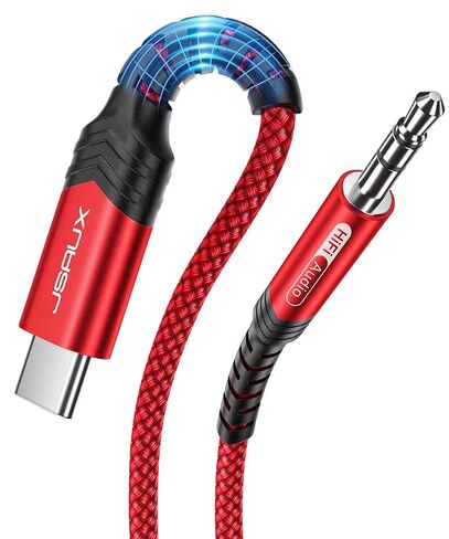 JSAUX USB C to 3.5mm Audio Aux Jack Cable for iPhone 17 Pro Max/Air [3.3ft], Type C to 3.5mm Headphone Car Stereo Cord Compatible with iPhone 16/15 Pro Max,Samsung Galaxy S25 S24, iPad Pro, Pixel 9/8 | Type C to 3.5mm Headphone Car Stereo Cord Compatible  in Kuwait