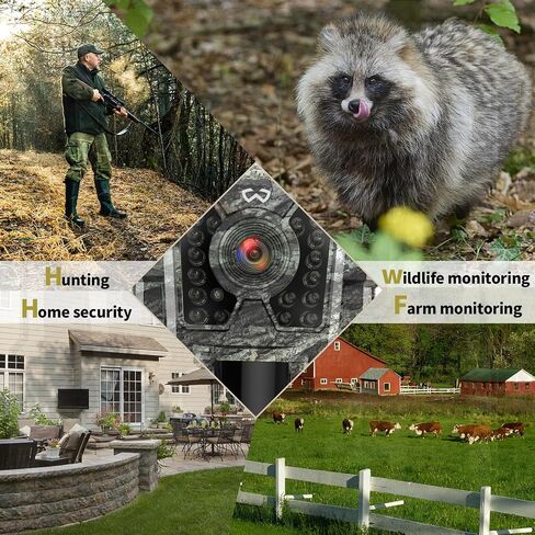 WOSODA Mini Trail Camera 4 Pack 30MP 1080P HD, Game Cam with SD Card, Waterproof Tiny Deer Camera Night Vision Motion Activated with Fast Trigger Time for Outdoor Wildlife Monitoring in Kuwait