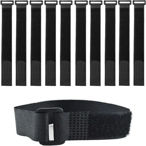 20 Pack(12x1 Inch) Reusable Fastening Cable Straps,Cinch Straps | Adjustable Multi-Purpose Hook and Loop Straps with Buckle,Nylon Cable Ties,Cord Ties Organized Tidy for Wire Cable Management in Kuwait