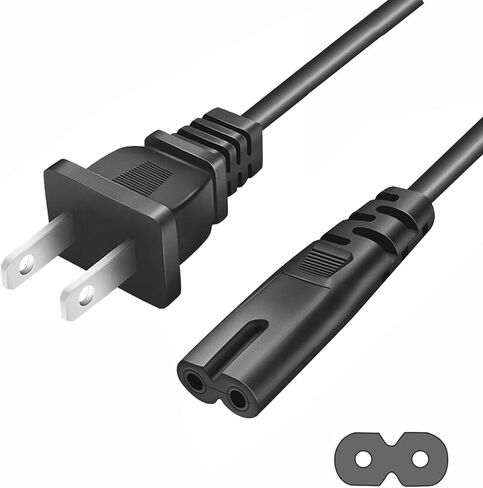 AC 2 Prong Power Cord 5ft Compatible with Sony PS5/PS4/PS4 Slim/PS3 Slim&Super Slim, Xbox Series S/Xbox Series X, Xbox One S/Xbox One X, PlayStation 5 Slim Power Supply Cable Replacement in Saudi Arabia