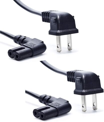TV Power Cord Compatible with Samsung TV, Ancable UL Listed 6FT Right Angle C7 Replacement Power Cable Compatible with Samsung LG TCL Sony Insignia Sharp Toshiba (18 AWG-Non Polarized) in Kuwait