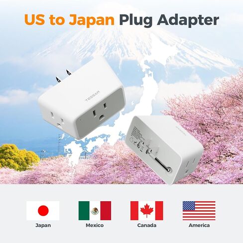 TESSAN Multi Plug Wall Outlet Extender 2 Packs with 3 Plug Wall Adapter in Kuwait
