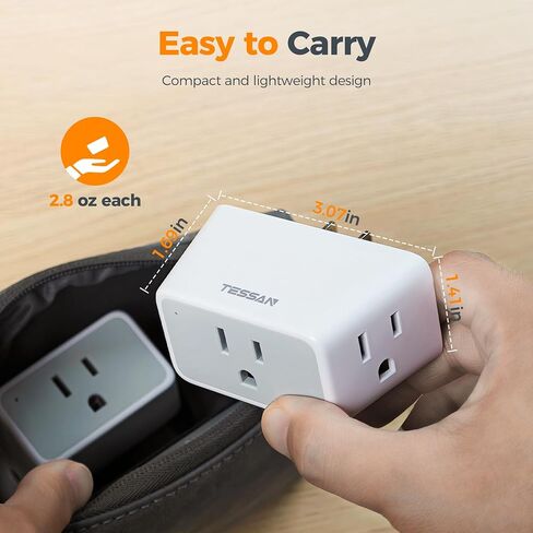 TESSAN Multi Plug Wall Outlet Extender 2 Packs with 3 Plug Wall Adapter in Kuwait
