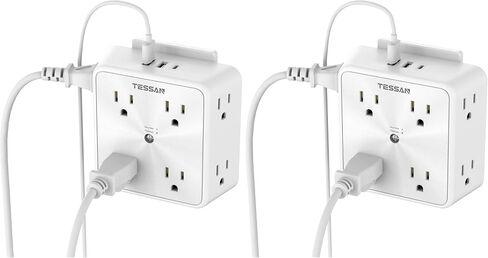 TESSAN 8 Outlet Surge Protector with 3 USB Wall Charger (1 USB C) in Kuwait