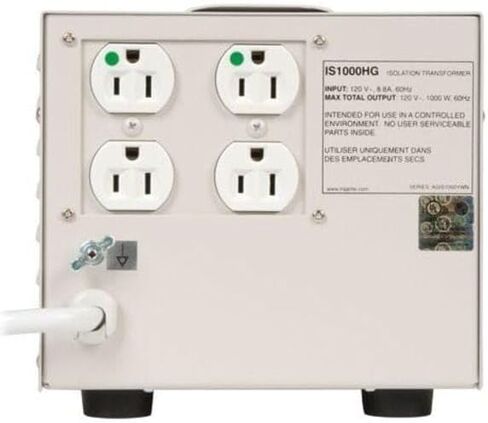 Tripp Lite Medical-Grade 120V 1000W Isolation Transformer, 4 Hospital-Grade Outlets, TAA-Compliant, 2-Year Warranty (IS1000HG) in Kuwait