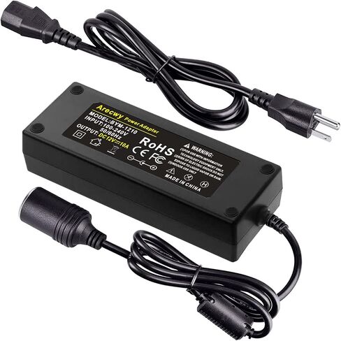 AC to DC Converter, 100V-240V to 12V 10A 120W | Car Cigarette Lighter Socket, For Tire Inflator, Car Refrigerator, Car Vacuum Cleaner, Power Supply Adapter Transformer in Saudi Arabia