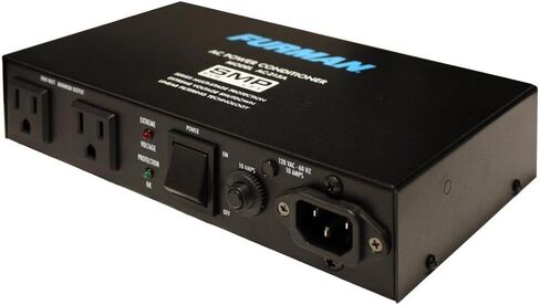 Furman AC-215A Compact Power Conditioner with Auto-Resetting Voltage Protection - Black | 10A power conditioner, 2 filtered outlets, SMP surge protection, LiFT filtration, auto-reset EVS in Kuwait