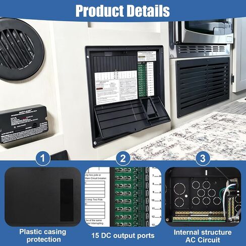 WF-8930/50NPB RV Generator and Component 30/50 Amp AC Distribution Center with 15 DC Circuits for RV in Kuwait