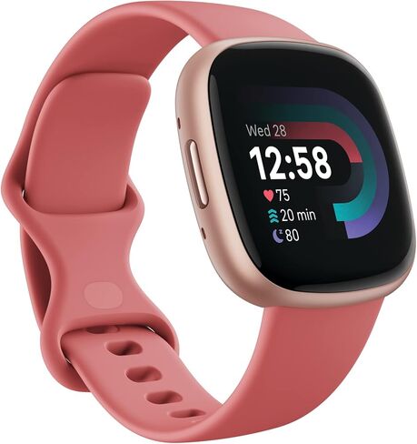 Google Fitbit Versa 4 Fitness Smartwatch, 24/7 Heart Rate - Black/Graphite | Daily Readiness, 3-month Google Health Premium Membership included, GPS, 40+ exercise modes, sleep tracking in Kuwait