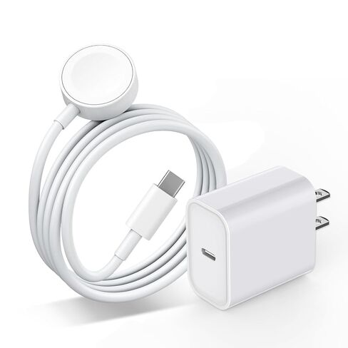 Fast Charger for Apple Watch Charger, USB C 20W iPhone Watch Charger Plug Adapter & Long 6.6FT iWatch Portable Wireless Fast Charging Cable Cord Compatible with Apple Watch Series 9/8/7/SE/6/5/4/3/2/1 in Kuwait