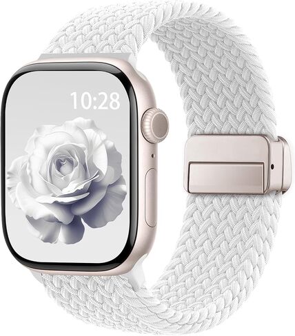Braided Stretchy Magnetic Band Compatible with Apple Watch Bands Women Men | Soft Nylon Solo Loop 38mm 40mm 41mm 42mm 44mm 45mm 46mm 49mm, Sport Strap for iWatch Series 11 10 9 8 7 6 5 4 3 2 1 SE Ultra in Saudi Arabia