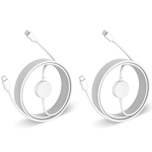 2 in 1 iWatch Charger Fast Charging,2Pack Long 6.6Foot iPhone Watch Charger Magnetic Smartwatch Charging Cables for iWatch Series Ultra 11/10/9/8/7/6/5/4/3/2/1,iPhone 14/13/12/11/8/7 Pro/Max/XR/XS/X/8 in Saudi Arabia