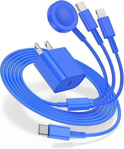 for Apple Watch Charger Fast Charging,3 in 1 Multi Chargers Cable with 20W USB C Charger, iWatch Charger Cord 6FT for iWatch Series Ultra 3/2/SE 3/11/10/9/8/7/6/5/4/iPhone17 15 16 Pro Max/14/13/12/11 in Saudi Arabia